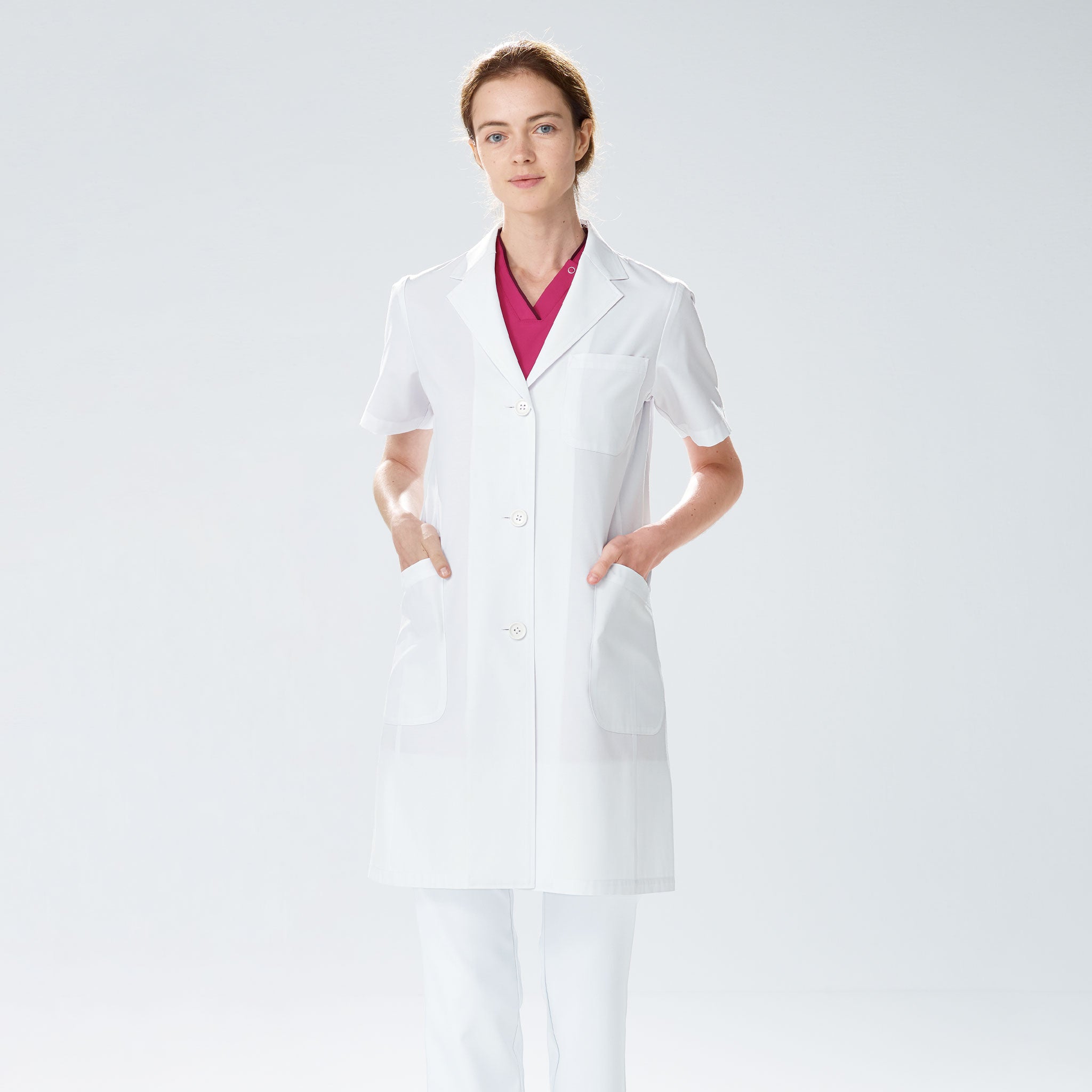 여성용 싱글 반소매 진찰복 KEX-5132