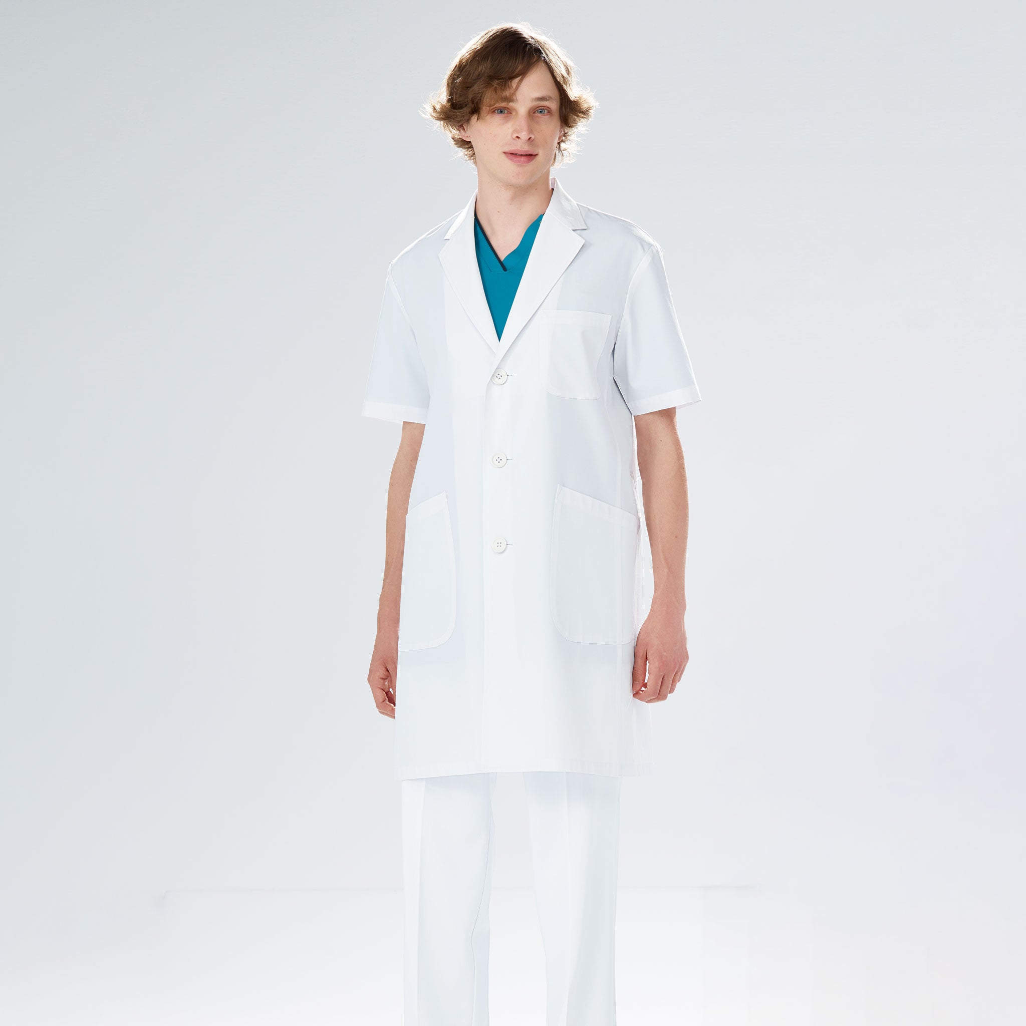 남성용 싱글 반소매 진찰복　KEX-5112